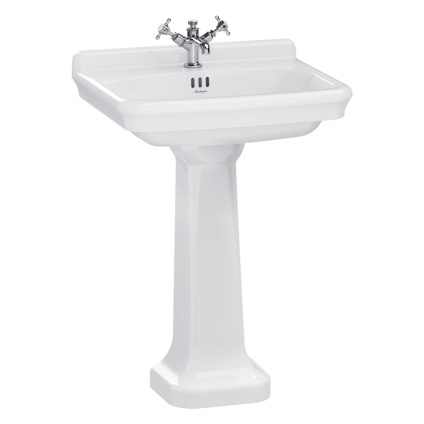 Burlington Guild 620mm Basin & Full Pedestal - 1 Tap Hole
